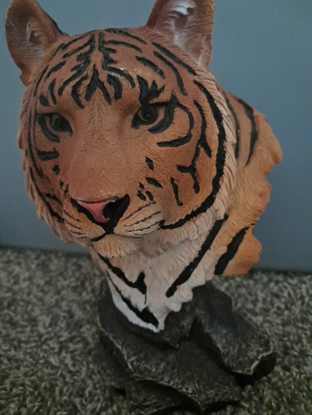 Hand-Painted Orange Tiger Bust Home Accent - Picture 2 of 3